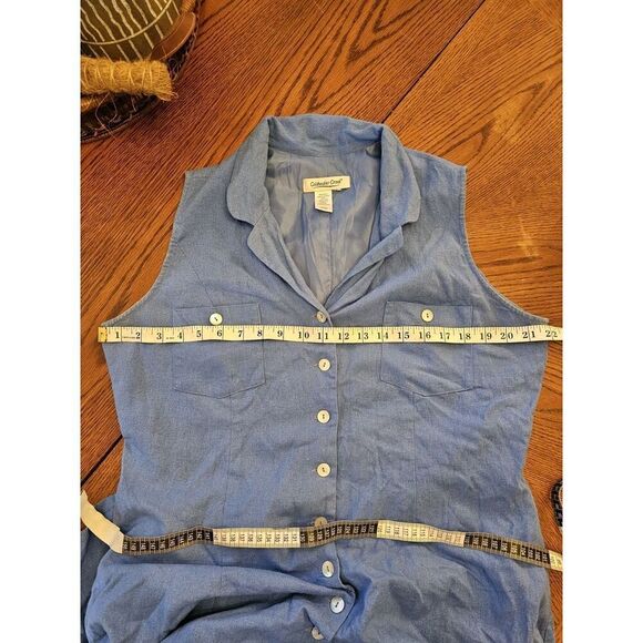 Coldwater Creek Linen Blend Sleeveless Button Front Shirt Dress Lagenlook - Picture 6 of 6